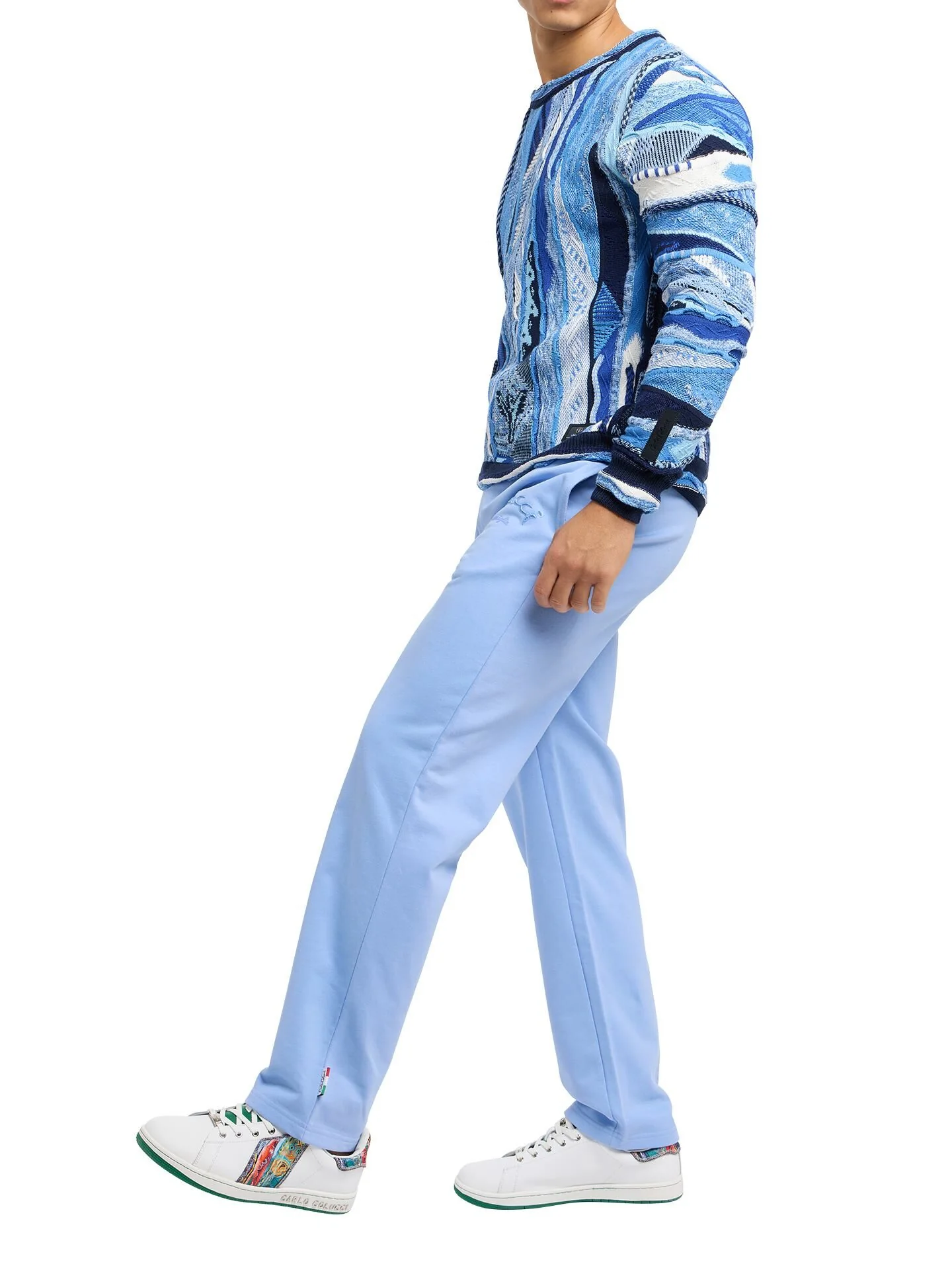 Carlo Colucci Gebreide Trui Blauw Maat-L. - Afbeelding 4