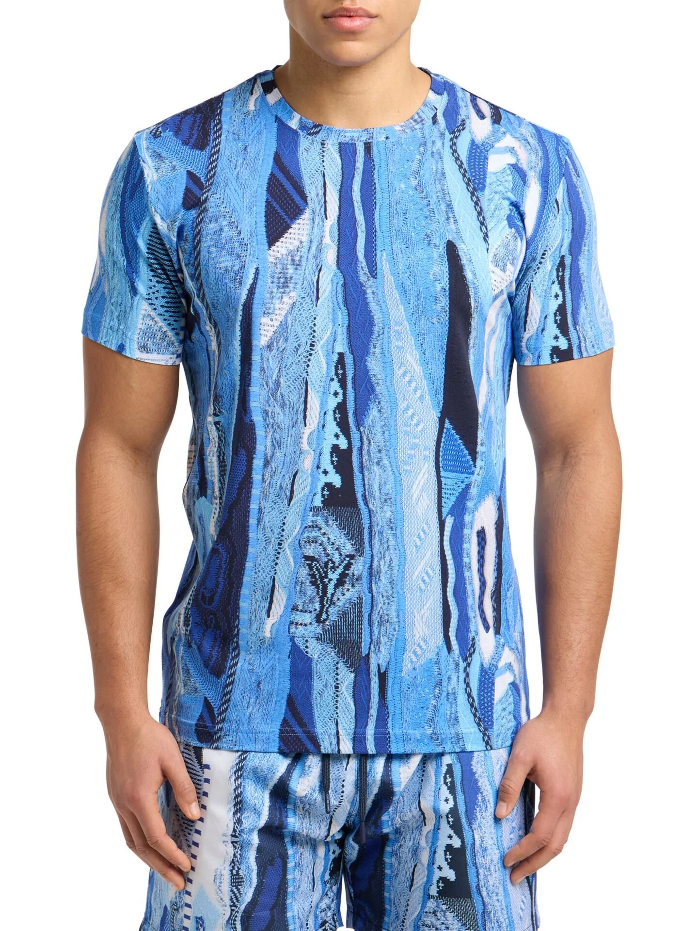 CARLO COLUCCI T-SHIRT MET BREIPRINT BLAUW. - Afbeelding 2