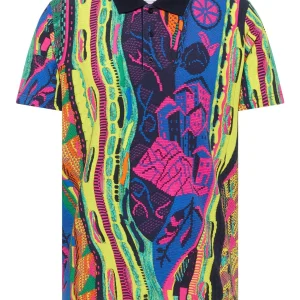 CARLO COLUCCI POLO SHIRT GEBREIDEN PRINT GEKLEURD