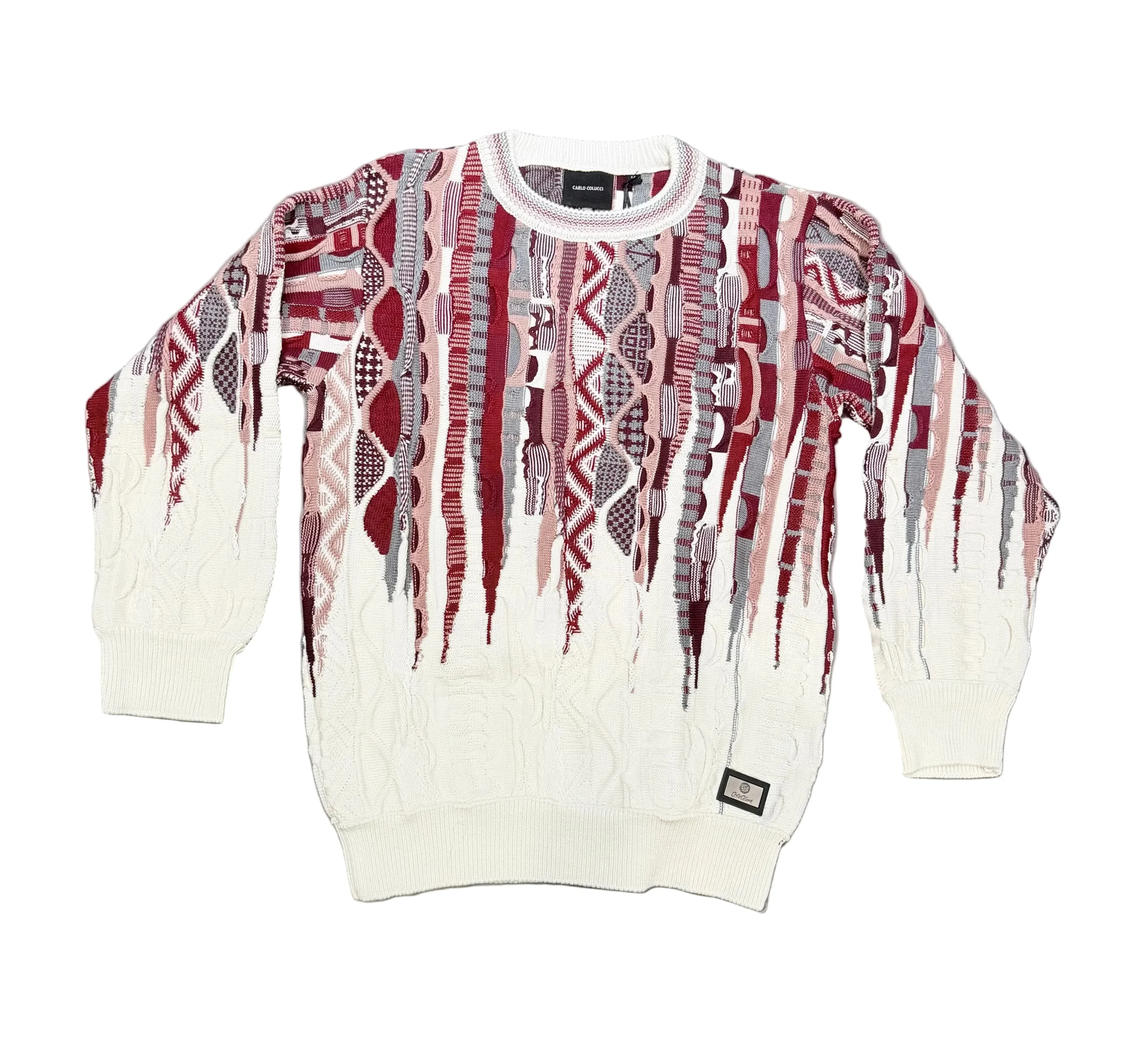 3D Jacquard Gebreiden Trui Offwhite - Afbeelding 2