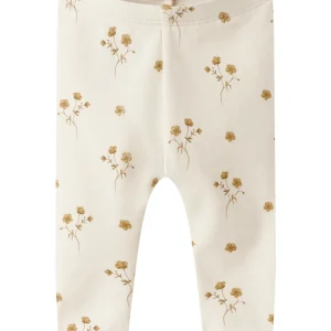 Lil' Atelier - Baby Broek NBFLAYO SIN Slim Leggings | Coconut Milk Flower Yellow