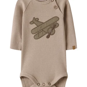 Lil' Atelier - Baby Romper NBMHALLI HIS LS Body | Oxford Tan