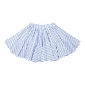 Navy Natural – Faith Skirt Blue Stripes