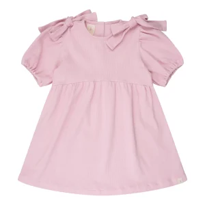 Navy Natural – Fransje Bow Dress Pink Rib