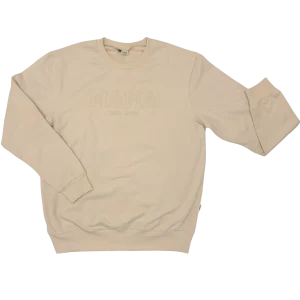 Geborduurde mama Sweater Beige college stijl -  MAMA met jaartal