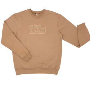 Geborduurde papa Sweater cacao - DUDE'S DAD