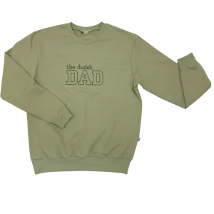Geborduurde papa Sweater groen college stijl -  DUDE'S DAD
