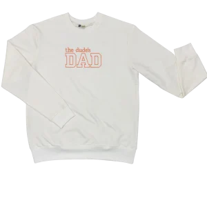 Geborduurde papa Sweater wit en oranje - DUDE'S DAD