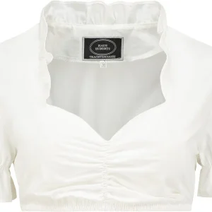 Dirndl Blouse met Ruche Kraag Wit