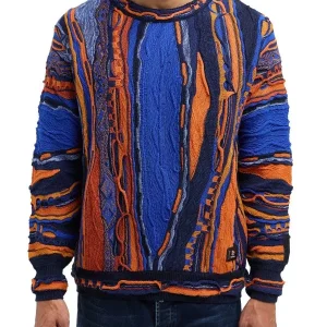 Carlo Colucci trui Blauw Oranje Maat-M.