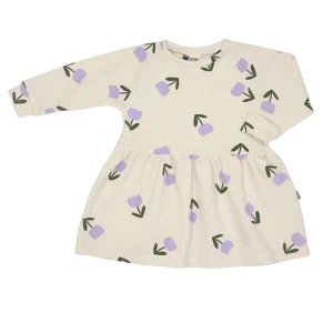 Baby en Kids Raglan Jurk Tulpen Lila