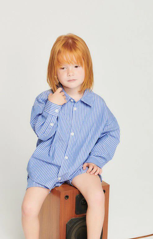 American Vintage - Shirt Zatybay Aqua Stripes - Afbeelding 6