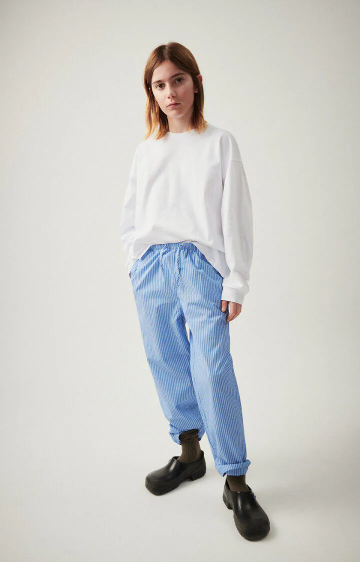 American Vintage - Trousers Zatybay Aqua Stripes - Afbeelding 7