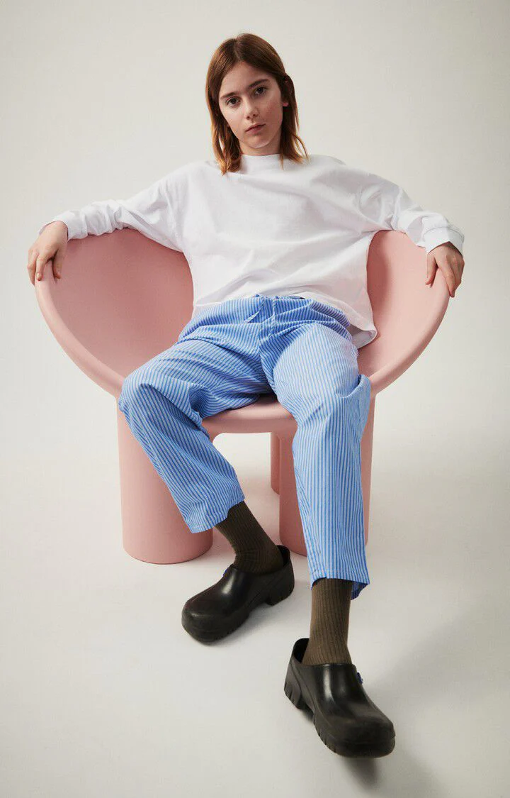 American Vintage - Trousers Zatybay Aqua Stripes - Afbeelding 8