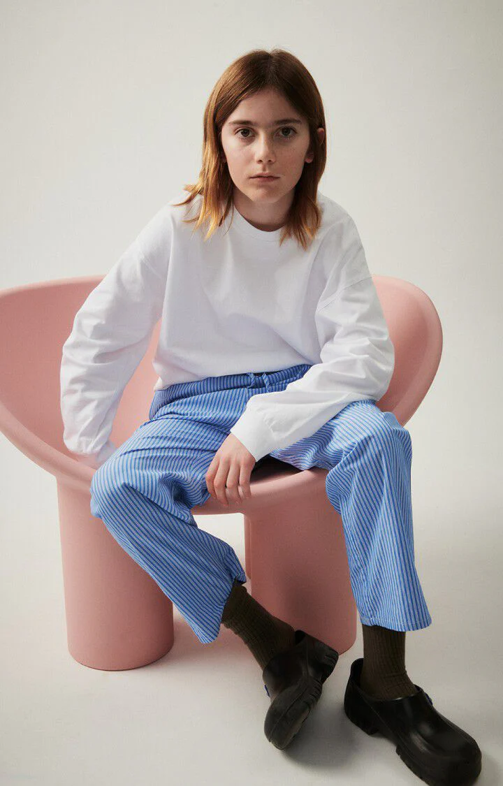 American Vintage - Trousers Zatybay Aqua Stripes - Afbeelding 9