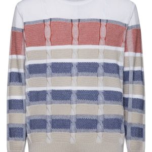 Montechiaro trui met kabelpatroon Wit