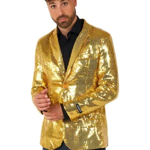 Gouden Glitter Colbert Blazer | Toppers