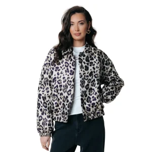 Bente Leopard Jacquard Bomber Jacket