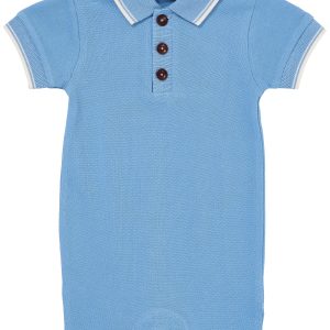 Copenhagen Colors - Pique Polo Romper Sky Blue