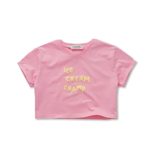 Sproet & Sprout - Girls Boxy T-shirt ice cream | Podium pink