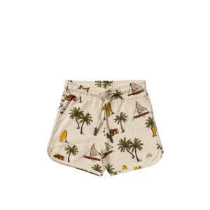 Salted Stories - Sailing Seersucker Sporty Shorts – White Swan | Comfortabele Katoenen Jongensshorts