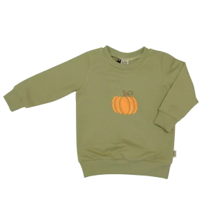 Geborduurde Baby en Kids Sweater Groen Pompoen