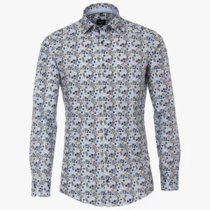 Venti overhemd met all-over print, Lichtblauw