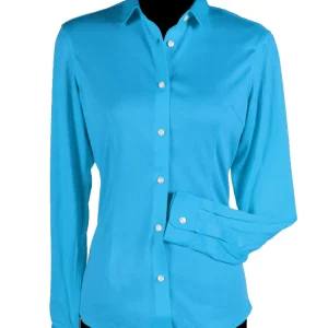 Turquoise Damesblouse Basic