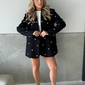 Ambika LouLou Zwarte Blazer met Hartjes