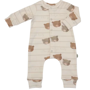 Baby Jumpsuit Rib Gestreepte Beren