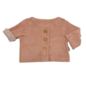 Baby Knopen Vestje Badstof Oud Roze