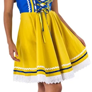 Dirndl Laura Geel Blauw Katoen