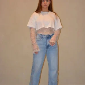 Blauwe Jeans met Strass Steentjes