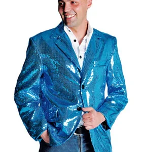 Colbert turquoise pailletten, gevoerd