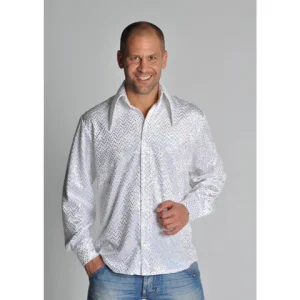 Blouse pailletten wit / zilver