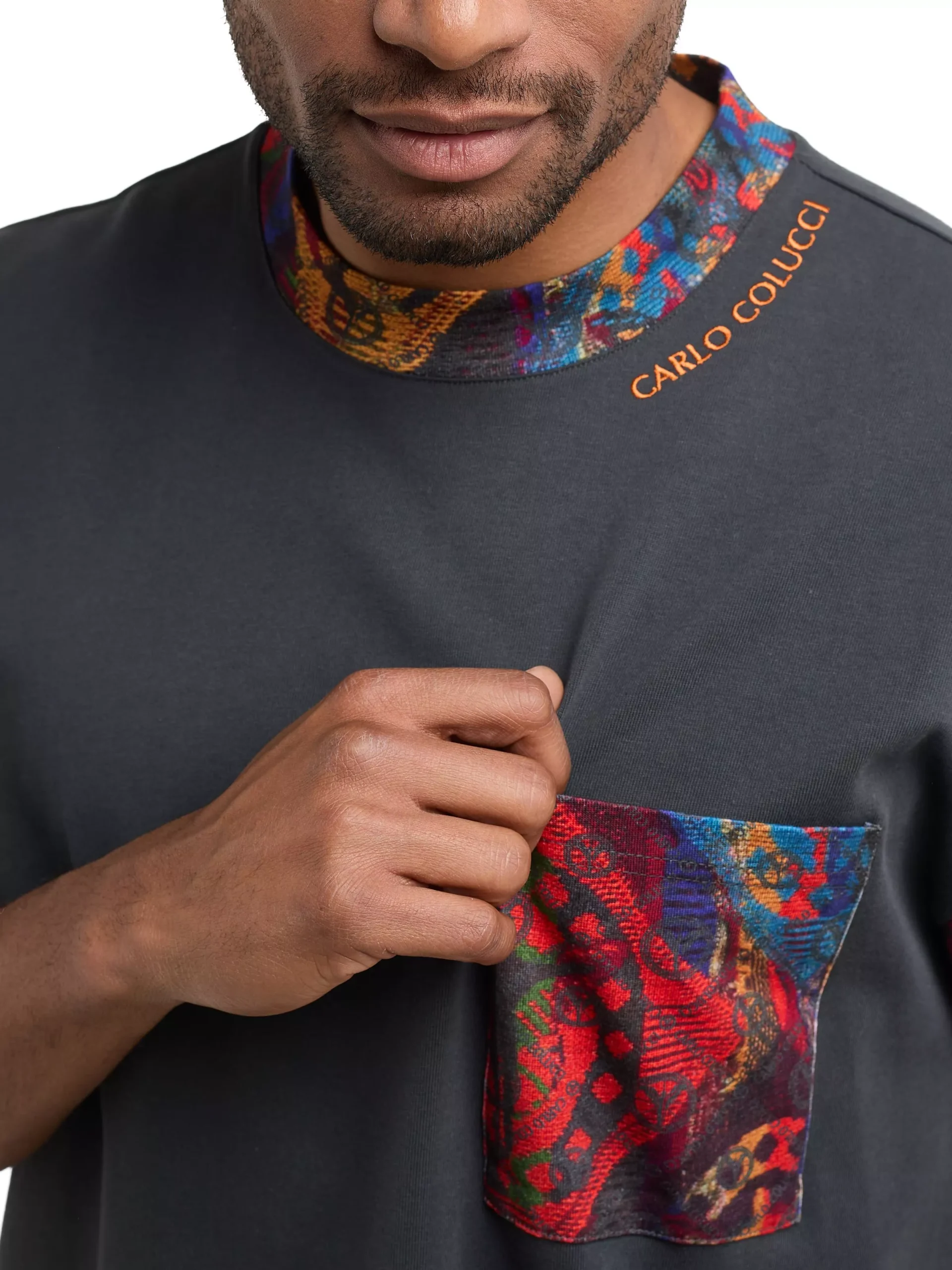 Carlo Colucci oversized t-shirt Antraciet Maat-S - Afbeelding 5