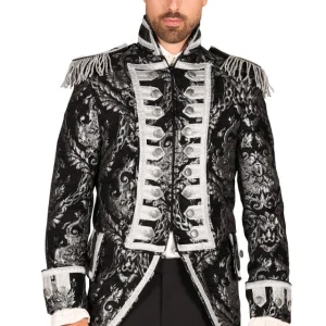 Nelson Brokaat Jas Heren Zwart Zilver