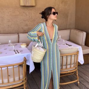 Spaanse Luchtige Strandjurk Met Open Split