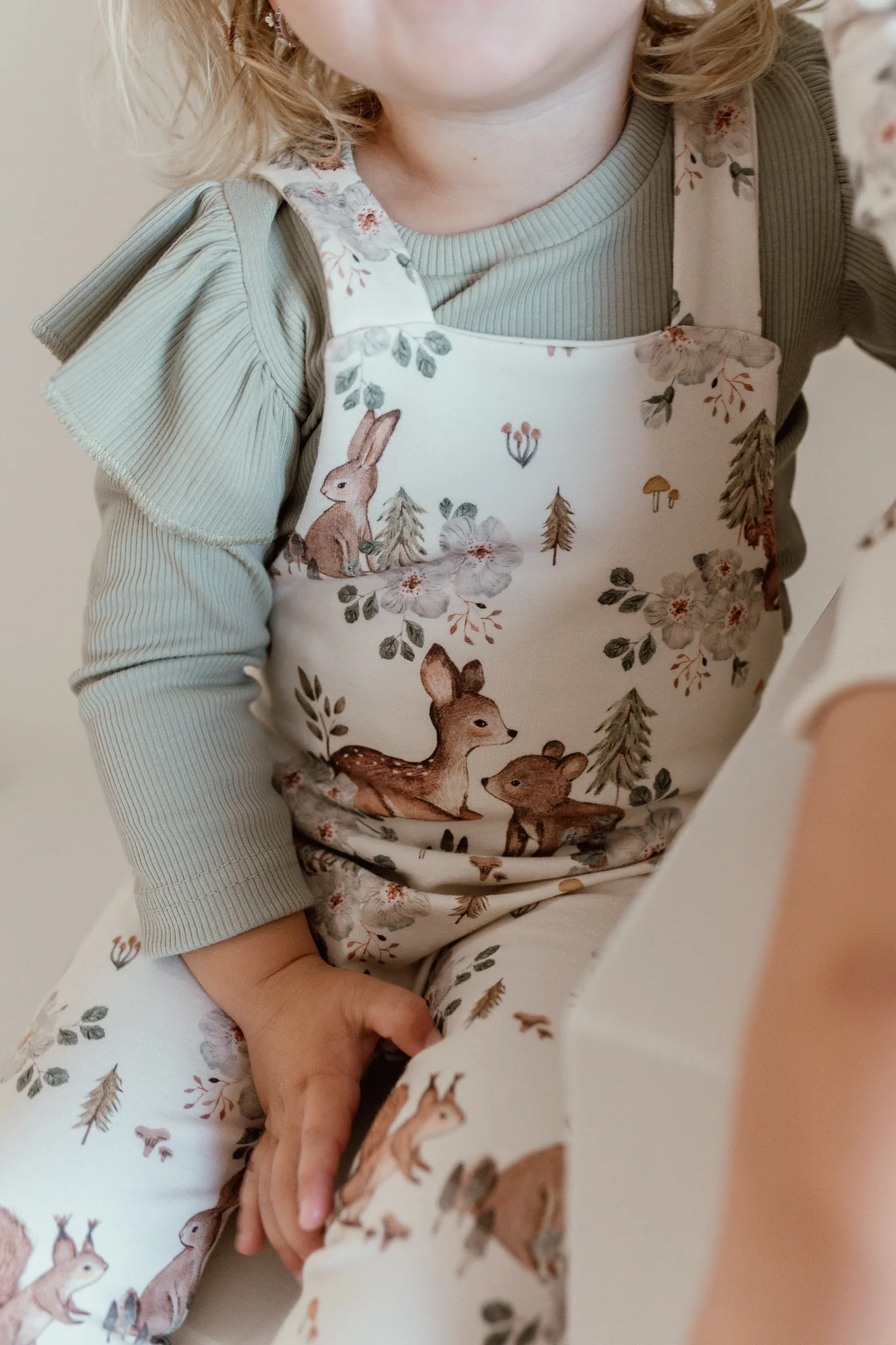 Baby en Meisjes Ruffle Shirt Rib Dusty Groen - Afbeelding 3