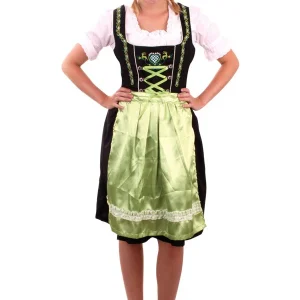 Dirndl Knielang Groen-Zwart