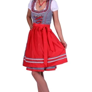Dirndl jurk Selina Blauw-Rood Luxe