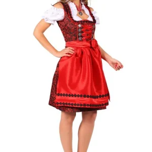 Dirndl Jurk Nadina Zwart-Rood