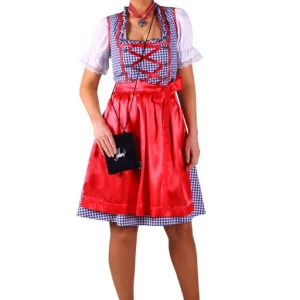 Dirndl Nina Blauw Rood