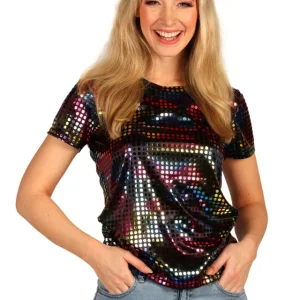 Glittershirt Dames Partyqueen Multicolour