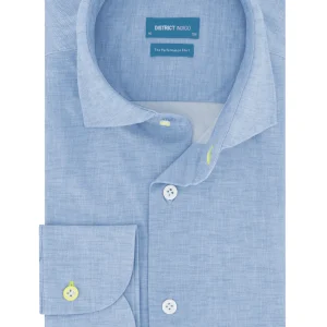 District Indigo Overhemd Performance, Licht Blauw Gemêleerd