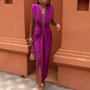 Paarse Spaanse Jurk Met Split