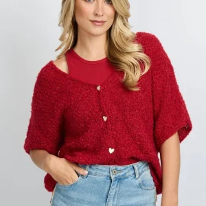 Fluresk Yela Knitting Cardigan | Rood