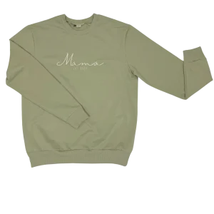 Geborduurde Mama Sweater Groen MAMA est 2025