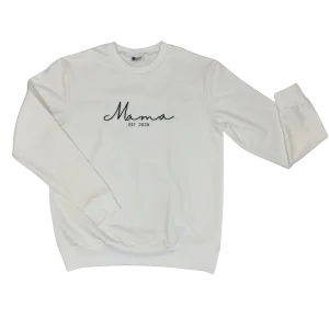 Geborduurde Mama Sweater Wit MAMA est 2025