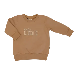 Geborduurde Baby en Kids Sweater Cacao Dad's DUDE